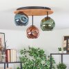 Ripoll Deckenleuchte Glas 15 cm Naturfarben, Schwarz, 3-flammig