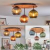 Koyoto Deckenleuchte Glas 15 cm Naturfarben, Schwarz, 3-flammig