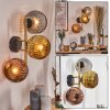 Ripoll Wandleuchte Glas 15 cm Gold, Schwarz, 3-flammig