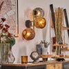 Ripoll Wandleuchte Glas 15 cm Gold, Schwarz, 3-flammig