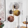 Ripoll Wandleuchte Glas 15 cm Gold, Schwarz, 3-flammig