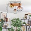 Koyoto Deckenleuchte Glas 15 cm Naturfarben, Schwarz, 3-flammig