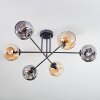 Ripoll Deckenleuchte Glas 15cm Bernsteinfarben, Rauchfarben, 6-flammig