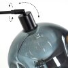 Ripoll Stehleuchte Glas 25 cm Schwarz, 1-flammig