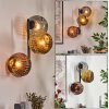 Ripoll Wandleuchte Glas 15 cm Gold, Kupferfarben, Rauchfarben, 3-flammig