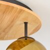 Ripoll Deckenleuchte Glas 15 cm Naturfarben, Schwarz, 3-flammig