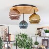 Koyoto Deckenleuchte Glas 15 cm Naturfarben, Schwarz, 3-flammig