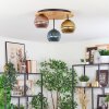 Koyoto Deckenleuchte Glas 15 cm Naturfarben, Schwarz, 3-flammig