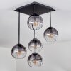 Koyoto Deckenleuchte Glas 15 cm Klar, Rauchfarben, 5-flammig