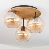 Koyoto Deckenleuchte Glas 20 cm Naturfarben, Schwarz, 3-flammig