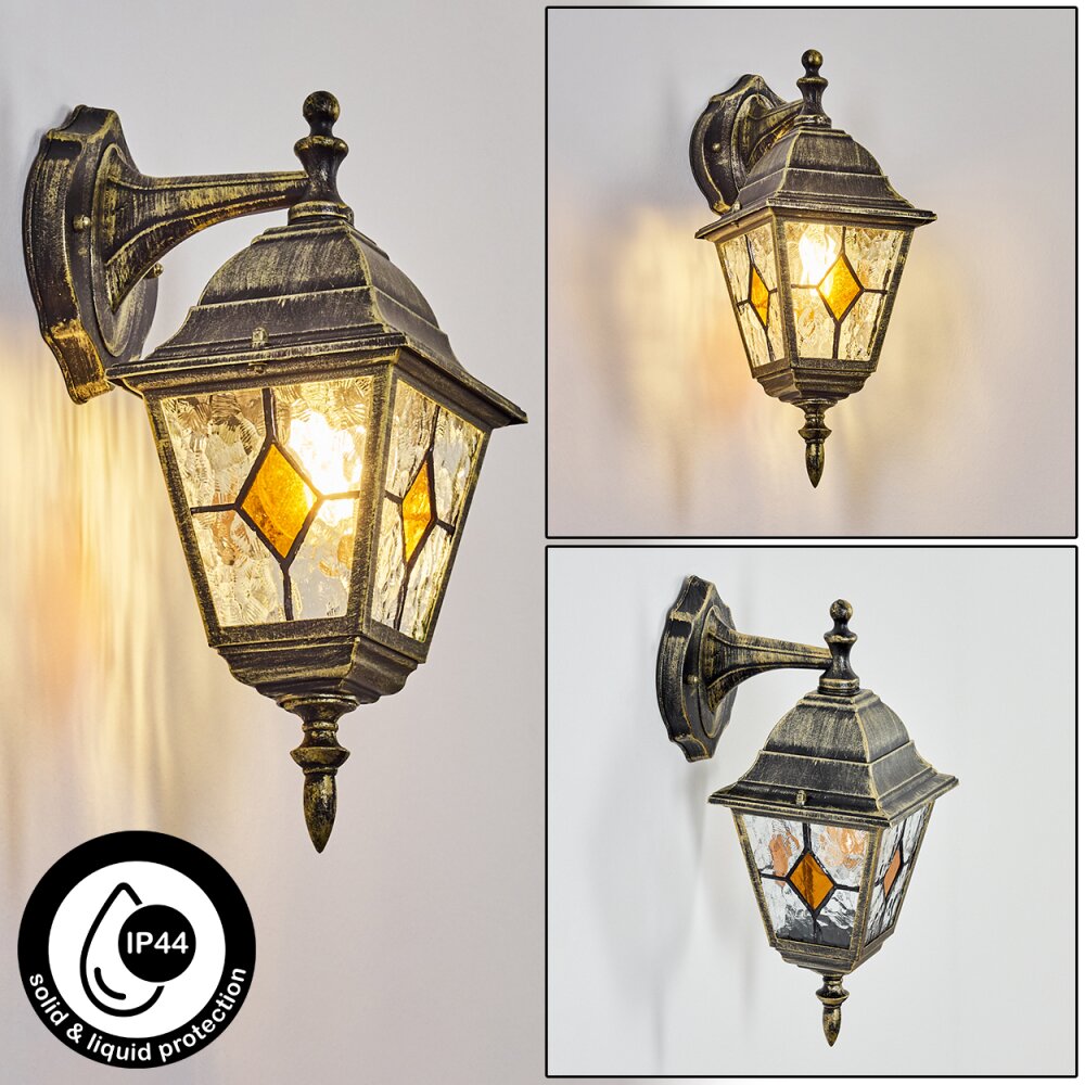 Naofe Außenwandleuchte Gold, Schwarz, 1-flammig main product photo