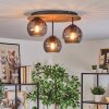 Koyoto Deckenleuchte Glas 15 cm Naturfarben, Schwarz, 3-flammig