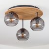 Koyoto Deckenleuchte Glas 15 cm Naturfarben, Schwarz, 3-flammig