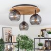 Koyoto Deckenleuchte Glas 15 cm Naturfarben, Schwarz, 3-flammig