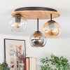 Koyoto Deckenleuchte Glas 15 cm Naturfarben, Schwarz, 3-flammig