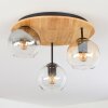 Koyoto Deckenleuchte Glas 15 cm Naturfarben, Schwarz, 3-flammig