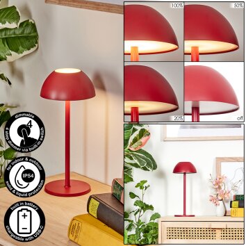 Laken Tischleuchte LED Rot, 1-flammig