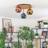 Ripoll Deckenleuchte Glas 15 cm Naturfarben, Schwarz, 3-flammig