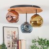 Ripoll Deckenleuchte Glas 15 cm Naturfarben, Schwarz, 3-flammig