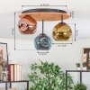 Ripoll Deckenleuchte Glas 15 cm Naturfarben, Schwarz, 3-flammig