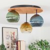 Koyoto Deckenleuchte Glas 15 cm Naturfarben, Schwarz, 3-flammig