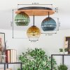 Koyoto Deckenleuchte Glas 15 cm Naturfarben, Schwarz, 3-flammig