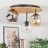 Ripoll Deckenleuchte Glas 15 cm Naturfarben, Schwarz, 3-flammig