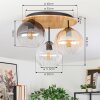 Koyoto Deckenleuchte Glas 20 cm Naturfarben, Schwarz, 3-flammig
