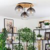 Koyoto Deckenleuchte Glas 20 cm Naturfarben, Schwarz, 3-flammig