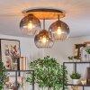 Koyoto Deckenleuchte Glas 20 cm Naturfarben, Schwarz, 3-flammig