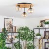 Koyoto Deckenleuchte Glas 15 cm Naturfarben, Schwarz, 3-flammig