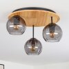 Koyoto Deckenleuchte Glas 15 cm Naturfarben, Schwarz, 3-flammig