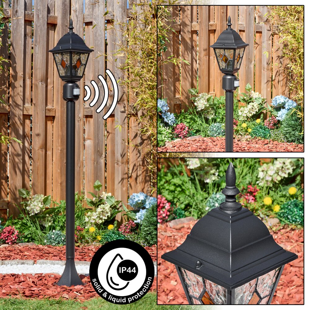Naofe Wegeleuchte Schwarz, 1-flammig, Bewegungsmelder main product photo