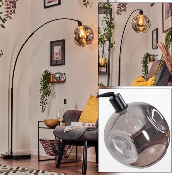 Ripoll Bogenleuchte Glas 25 cm Schwarz, 1-flammig