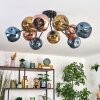 Ripoll Deckenleuchte Glas 15 cm Blau, Gold, Kupferfarben, 10-flammig