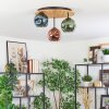 Ripoll Deckenleuchte Glas 15 cm Naturfarben, Schwarz, 3-flammig