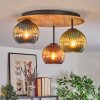 Koyoto Deckenleuchte Glas 15 cm Naturfarben, Schwarz, 3-flammig