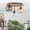 Koyoto Deckenleuchte Glas 15 cm Naturfarben, Schwarz, 3-flammig