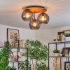 Koyoto Deckenleuchte Glas 20 cm Naturfarben, Schwarz, 3-flammig