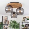 Koyoto Deckenleuchte Glas 20 cm Naturfarben, Schwarz, 3-flammig