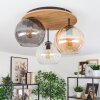 Koyoto Deckenleuchte Glas 20 cm Naturfarben, Schwarz, 3-flammig