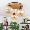 Koyoto Deckenleuchte Glas 20 cm Naturfarben, Schwarz, 3-flammig