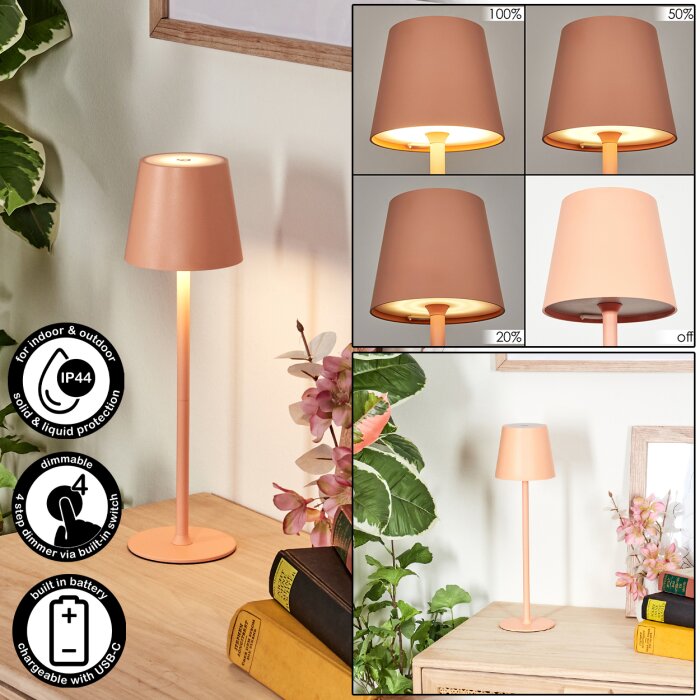 Salgadinho Tischleuchte LED Aprikosenfarben, 1-flammig