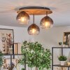 Koyoto Deckenleuchte Glas 15 cm Naturfarben, Schwarz, 3-flammig