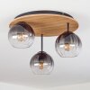 Koyoto Deckenleuchte Glas 15 cm Naturfarben, Schwarz, 3-flammig