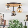 Koyoto Deckenleuchte Glas 15 cm Naturfarben, Schwarz, 3-flammig