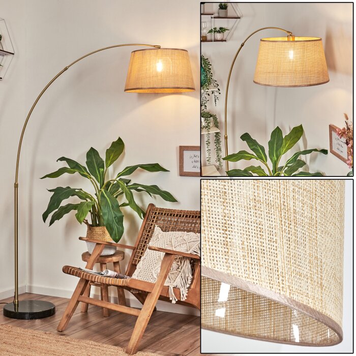 Sabadim Bogenlampe 45 cm Messing, Schwarz, 1-flammig