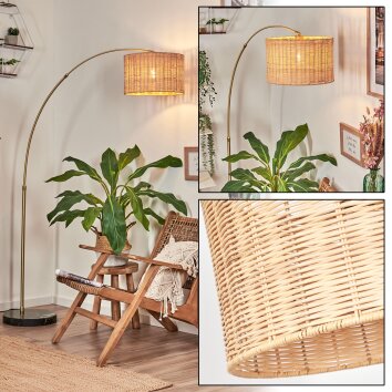 Cavaca Bogenstehlampe 35 cm Messing, Schwarz, 1-flammig