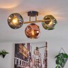 Ripoll Deckenleuchte Glas 15 cm Gold, Schwarz, 3-flammig