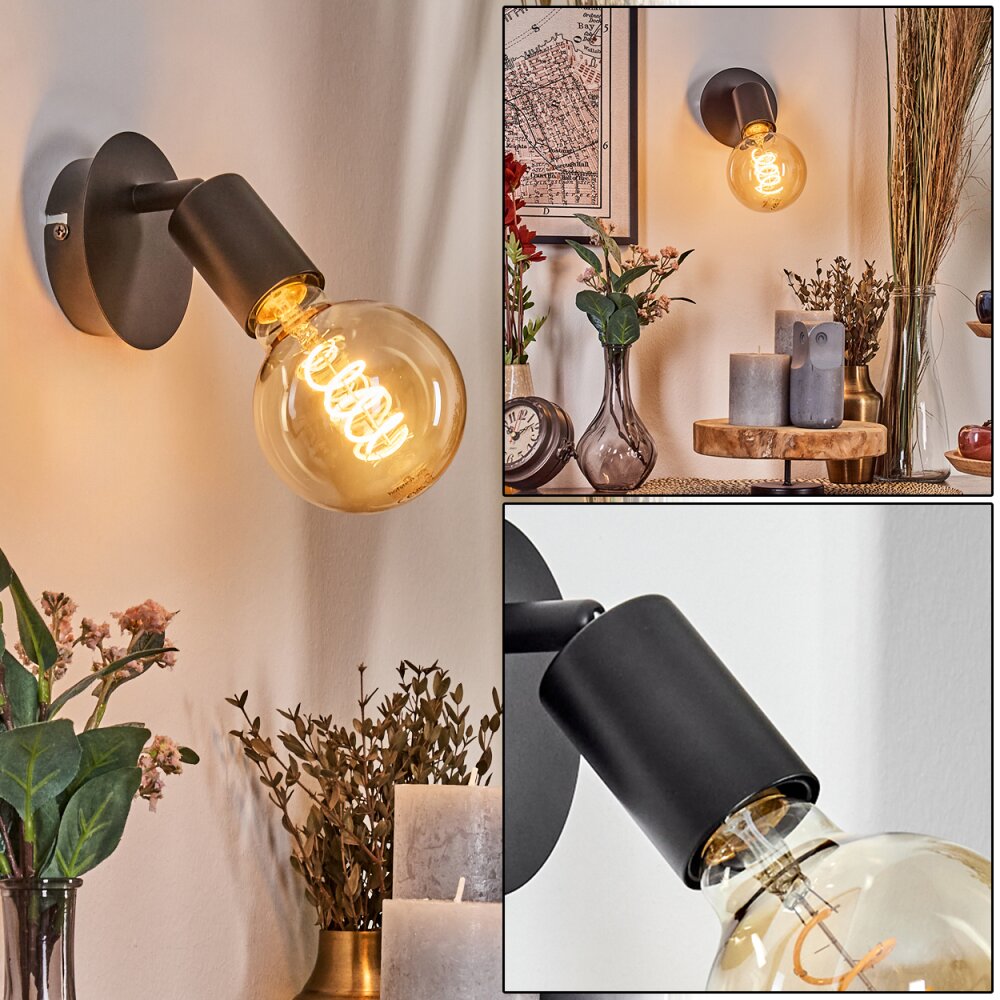 Geira Wandleuchte Schwarz, 1-flammig main product photo